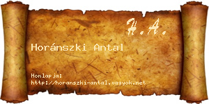 Horánszki Antal névjegykártya